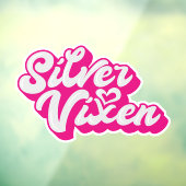 Silver Vixen Vrouwen Grijs Haar Script Slogan Auto Raamsticker (Vel 3)