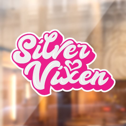 Silver Vixen Vrouwen Grijs Haar Script Slogan Auto Raamsticker (Vel 2)
