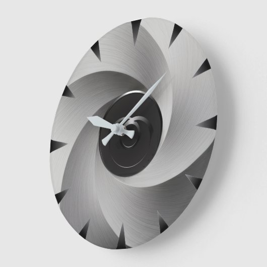 Silver Vortex Industrial Wall Clock Grote Klok (Hoek)