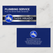 Silver Water Pipeline Blue Faucet Visitekaartje (Voorkant / Achterkant)