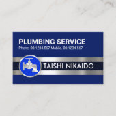 Silver Water Pipeline Blue Faucet Visitekaartje (Voorkant)