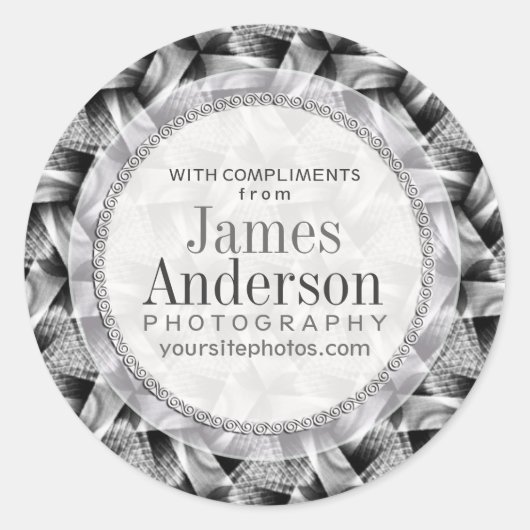 Silver Weave Pattern Business Promotion Sticker (Voorkant)