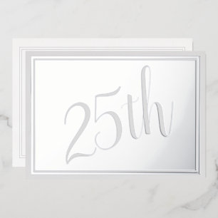 Silver Wedding 25th Jubileum Folie Uitnodiging