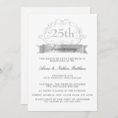 Silver Wedding 25th Jubileum Uitnodigingen (Voorkant / Achterkant)