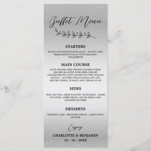 Silver Wedding Buffet Menu (Voorkant)