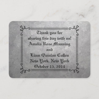 Silver Wedding Favor Labels Bedankkaart