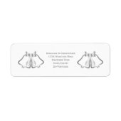 Silver Wedding Invitation Retour Adreslabel Etiket (Voorkant)
