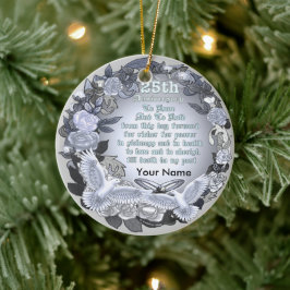 Silver Wedding Jubileum custom Ornament