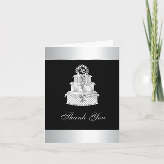 Silver Wedding Jubileum dank u kaarten (Voorkant)