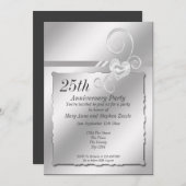 Silver Wedding Jubileum Heart Kaart (Voorkant / Achterkant)