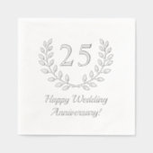 Silver Wedding Jubileum Krans Custom Nummer Folie Servetten (Voorkant)