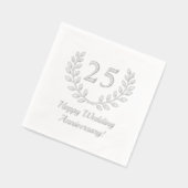 Silver Wedding Jubileum Krans Custom Nummer Folie Servetten (Links)