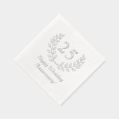 Silver Wedding Jubileum Krans Custom Nummer Folie Servetten (Rechts)