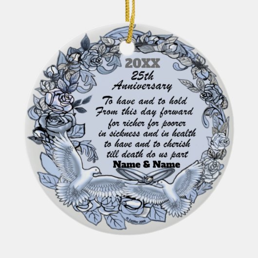 Silver Wedding Jubileum ornament (Voorkant)
