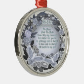 Silver Wedding Jubileum Premium Round Ornament (Rechts)