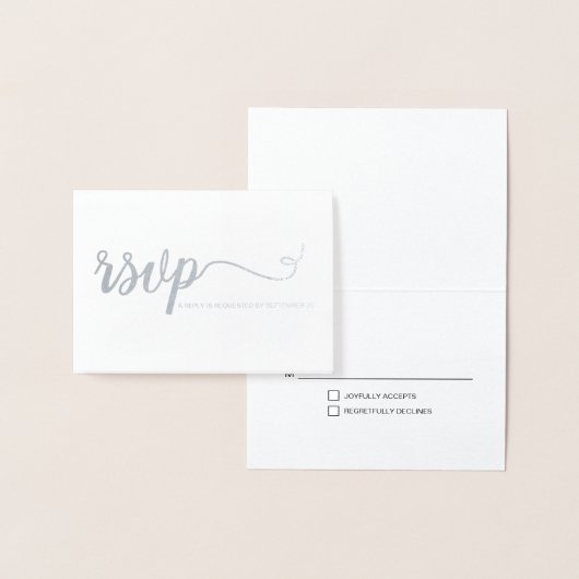 Silver Wedding Jubileum RSVP Folie Kaarten (Display)