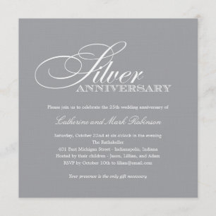 Silver Wedding Jubileum Uitnodiging