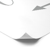 Silver Wedding Linker Pijl Teken Richting Signaal Poster (Hoek)