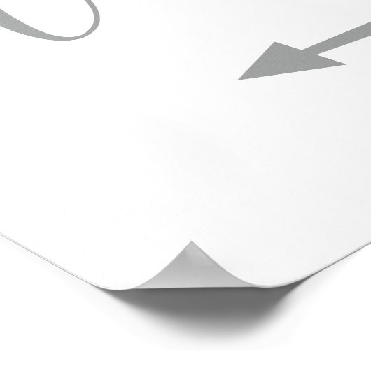 Silver Wedding Linker Pijl Teken Richting Signaal Poster (Hoek)