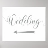Silver Wedding Linker Pijl Teken Richting Signaal Poster (Voorkant)
