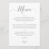Silver Wedding Menu Kaart (Voorkant)