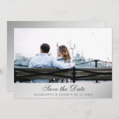 Silver Wedding Photo Save The Date (Voorkant / Achterkant)