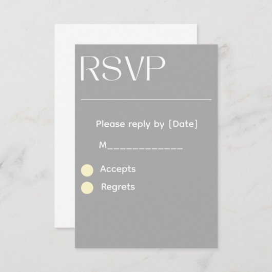 Silver Wedding RSVP Card – Editable 3.5x5 RSVP  (Devant / Derrière)