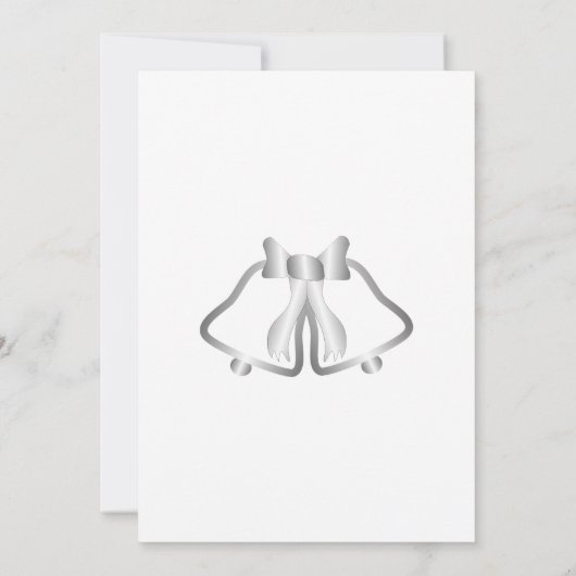 Silver Wedding Save the Date Kaart Bells en lint (Achterkant)