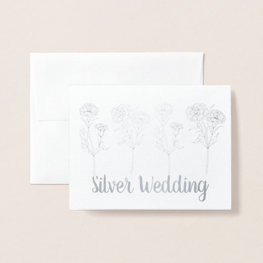 Silver Wedding Uitnodiging (Voorkant met envelop)