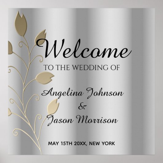 Silver Wedding Welcome Poster (Voorkant)