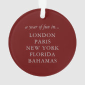 Silver Wereldkaart Travel Keepomwille Personalizee Ornament (achterkant)