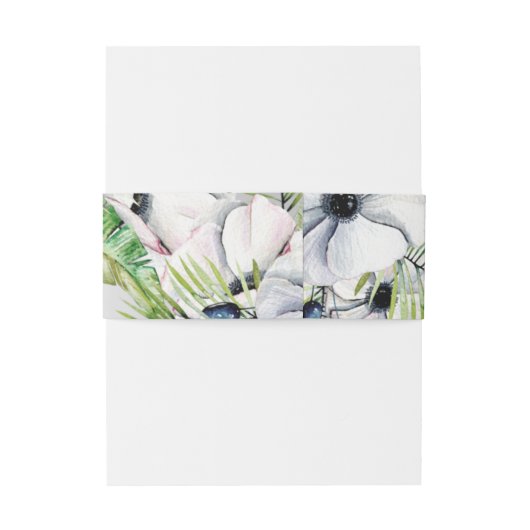 Silver White Anemone Gold Geometric Weddenschap Uitnodigingen Wikkel (Achterkant Voorbeeld)