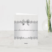 Silver White Baby shower Gift Dank u kaart (Achterkant)