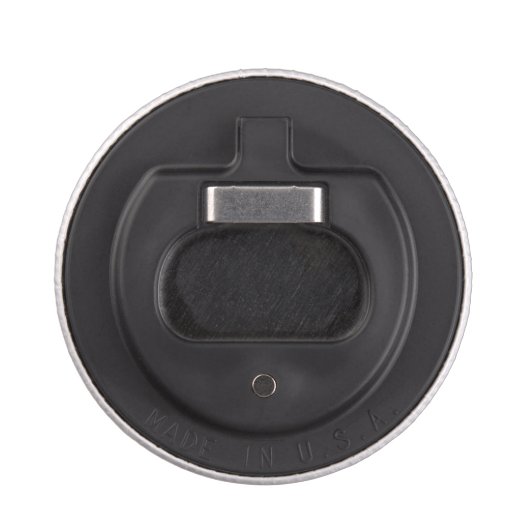 Silver, White, Black Poker Chip - Persoonlijk Button Flesopener (Achterkant)