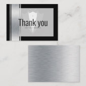 Silver, white & black strees tuxedo bachelor plac plaatskaartje (Voorkant / Achterkant)