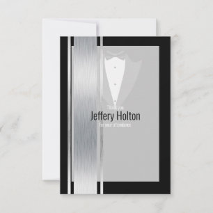 Silver, white & black stripe tuxedo bedankt voor j
