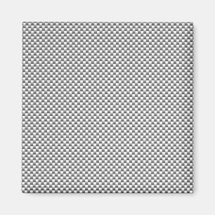 Silver White Carbon Fibre Print Magneet