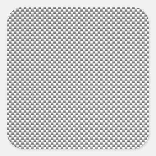Silver White Carbon Fibre Print Vierkante Sticker (Voorkant)