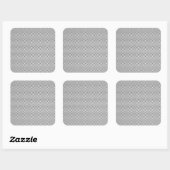 Silver White Carbon Fibre Print Vierkante Sticker (Vel)