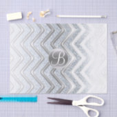 Silver White Chevron Shine Monogram Letter Initiaa Tissuepapier (Craft)
