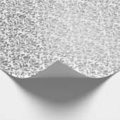 Silver White Damask Grey Net Delicate Diamond Cadeaupapier (Hoek)