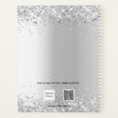 Silver White floral eucalyptus elegant Planner (Achterkant)