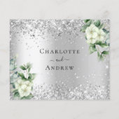 Silver White florals eucalyptus bruiloft RSVP-kaar (Achterkant)