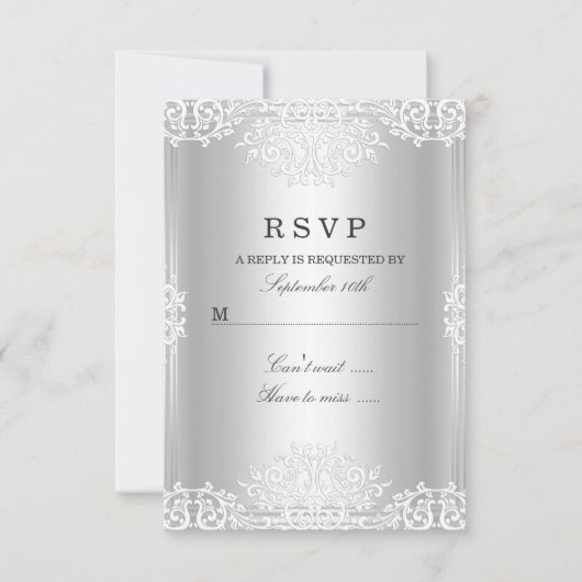 Silver White Glamour RSVP (Voorkant)