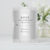 Silver White Glamour RSVP (Staand voorkant)