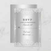 Silver White Glamour RSVP (Voorkant / Achterkant)