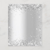 Silver White glitter budget trouwprogramma Flyer (Achterkant)