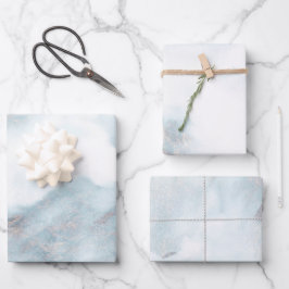 Silver White Gold Grunge Blue Paint Inpakpapier Vel