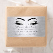 Silver White Grey Glitter Makeup Lashes Extension Etiket (Insitu)