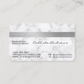 Silver White Grey Marble Glitter Lashes Credit Visitekaartje (Achterkant)